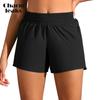 Women's High Waisted Swim Shorts Quick Dry Board Shorts UPF 50+ Swimsuit Bottoms with Liner and Zipper Pockets