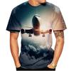 Large Passenger Plane 3d Printed T-Shirts Funny Cool Casual Harajuku Street Outdoor Scene Short Sleeves O-neck Men's T-shirts