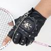 Skull Half Finger Leather Gloves