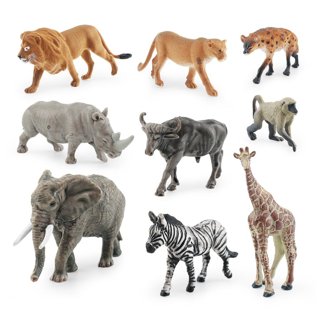 Simulation 17Pcs South American Non-Animal Model Set Sloth Anteater Jaguar Zebra Lion Elephant Ornament