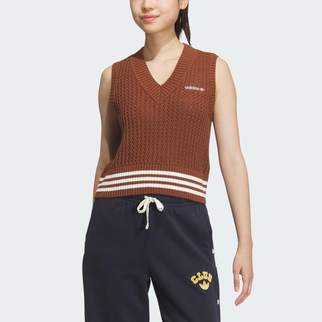 Adidas Originals FW24 Knit Vest Women Vests Dark-Brown JD5802