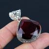 Red Garnet Gemstone Handmade 925 Sterling Silver Pendant, Garnet Jewelry Necklace, Handmade Gifts For Women, Pear Antique Jewelry