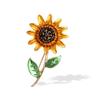 Creative Oil Flower Brooch Rhinestones Sunflower Brooch Popular Women'S Fresh Pin Versatile Accessories