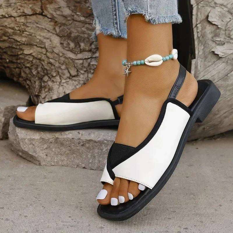 High Quality Fashion Women's Shoes Flip Flop Women's Flat Shoes Buckle Low Heel Back Travel Strap Rubber Sole Sandals