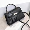 Suni Light Luxury Cow Oil Fruit Green Crocodile Pattern Advanced Sense Small Female Bag 2023 New Handheld One Shoulder Crossbody Bag
