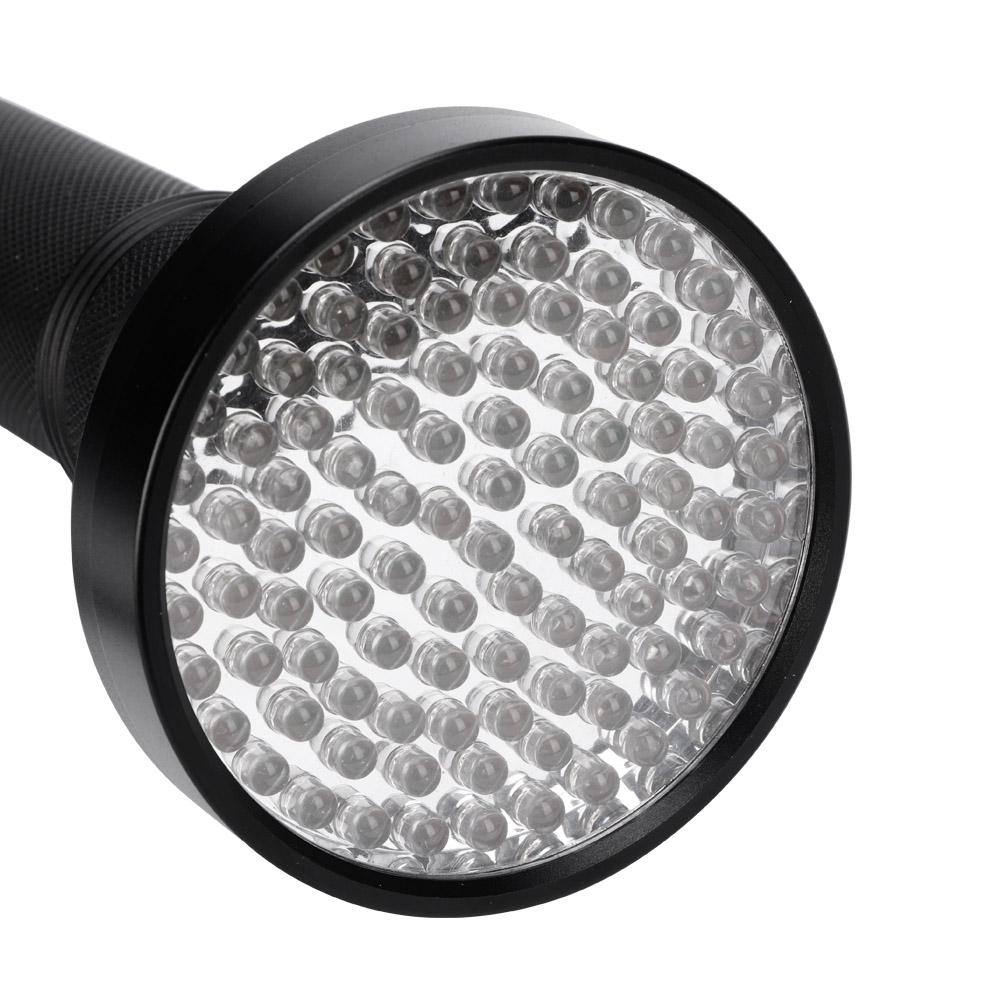 100LED UV Flashlight Fluorescent Detection Lamp for Cosmetic Mask Banknote Verification(black)