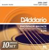 Струны для акустической гитары Phosphor Bronze Extra Light EJ15 x 10 Set D'Addario .010-.047 []
