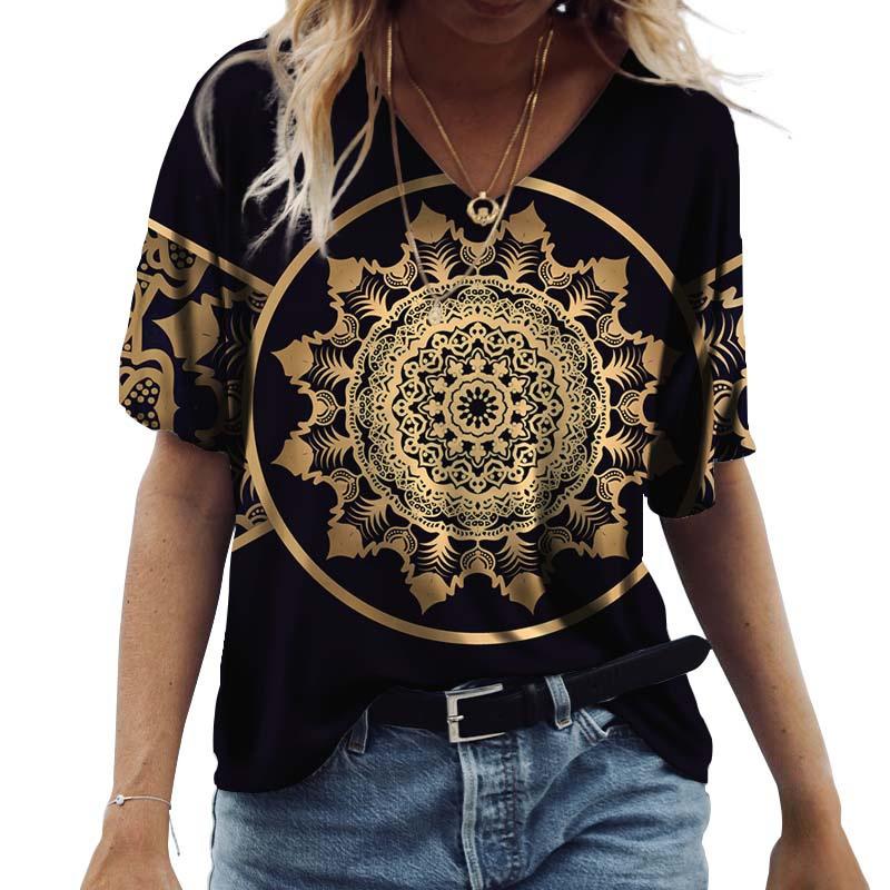 3D Print Women Fashion Outfits Casual Short Sleeve Tops Ladies V Neck Summer Lovers Couples T Shirt