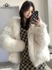 Woman Winter Long Sleeves Clothes  Fashion Faux Fur Coat Elegant Thick Warm Faux Fur Jackets for Women