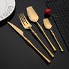 4Pcs Dinnerware Set 304 Stainless Steel Luxury Matte Gold Cutlery Set Kitchen Knife Fork Spoon Flatware Tableware Silverware Set