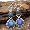 Natural Labradorite Gemstone 925 Sterling Silver Women Earring