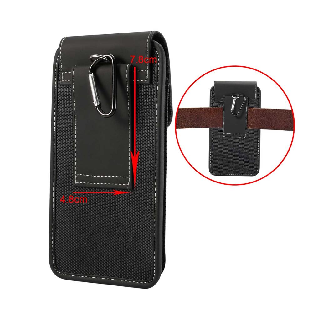 Universal 4.7-7.2 Inch Mobile Phone Pouch Holster for Iphone Samsung Xiaomi Huawei Belt Clip Oxford Leather Case Waist Bag