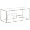 VidaXL Coffee Table Silver Stainless Steel and Tempered Glass 350017