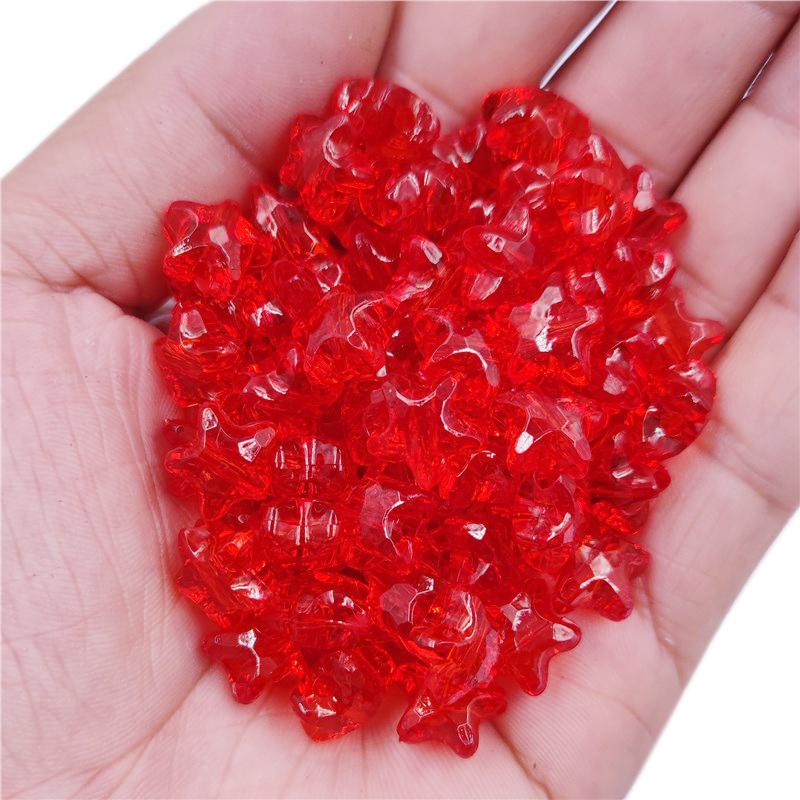 For Jewelry Making Pendant Wholesale Candy Colors DIY Crafts Necklace Bracelet Clear Pentagram Loose Beads 11mm 20Pcs