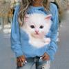 3d Cute Cat Print Long Sleeve Shirts Spring And Autumn Funny Winter Tops Kawaii Style Streetwear Hoodies Sweatshirts For Lady