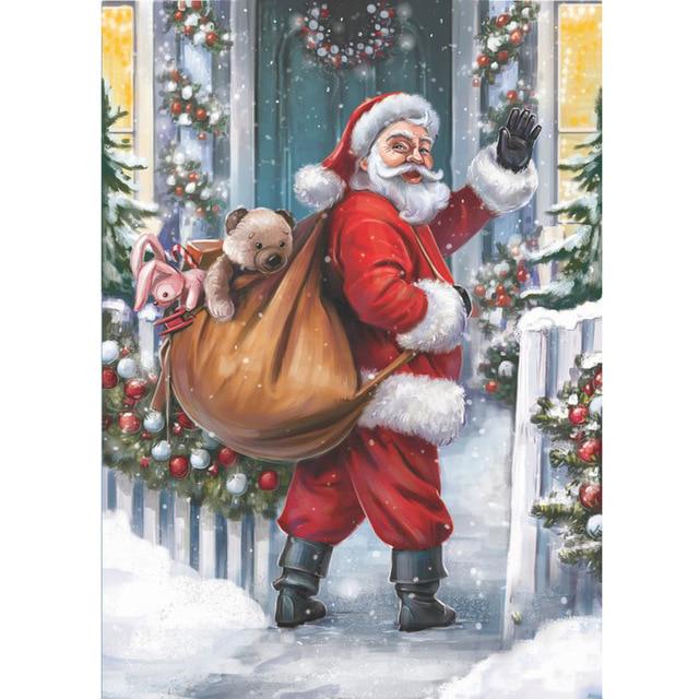 Santa Claus DIY 5D Diamond Painting Full Round Resin Scenery Diamond Embroidery Cross Stitch Kits Christmas Gift