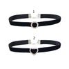 Black Velvet- Necklace Love Heart Round Decor Necklace Vintage Rhinestones Choker for Women and Girls Prom Party Gifts
