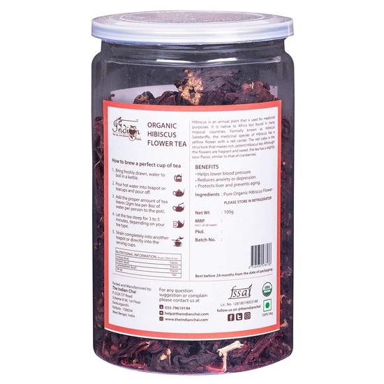 The Indian Chai Organic Hibiscus Flower Tea – 100g