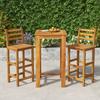 VidaXL 3-Piece Garden Bar Set, Table and Chairs with Footrests, Outdoor Patio Furniture Set, Wood 3154390