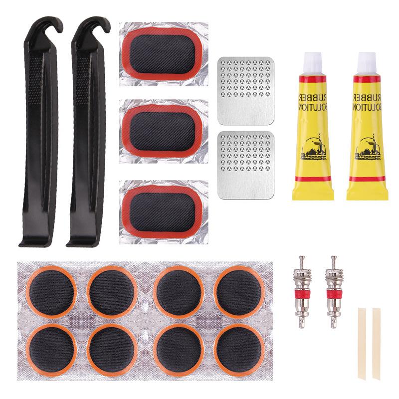 Bicycle Cold Repair Rubber Tire Prying Rod Quick Tire Repair Tool Set Glue-free Tire Repair Piece Tire Repair Tool Box