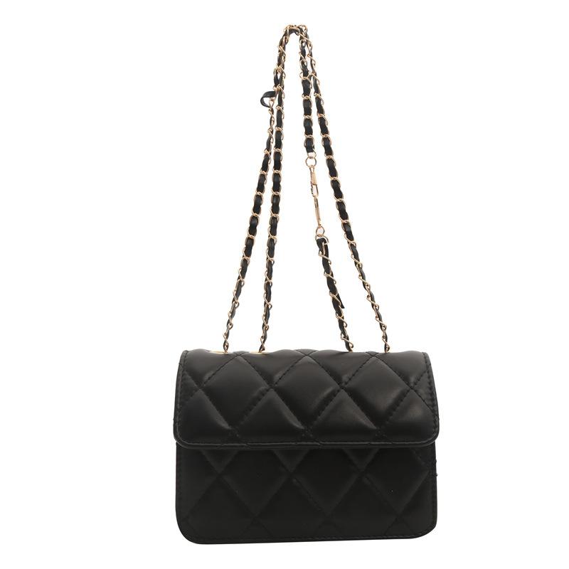 Women'S Bag Fashion Small Square Bag Texture Pu Embroidery Thread Shoulder Bag Niche Versatile Messenger Bag