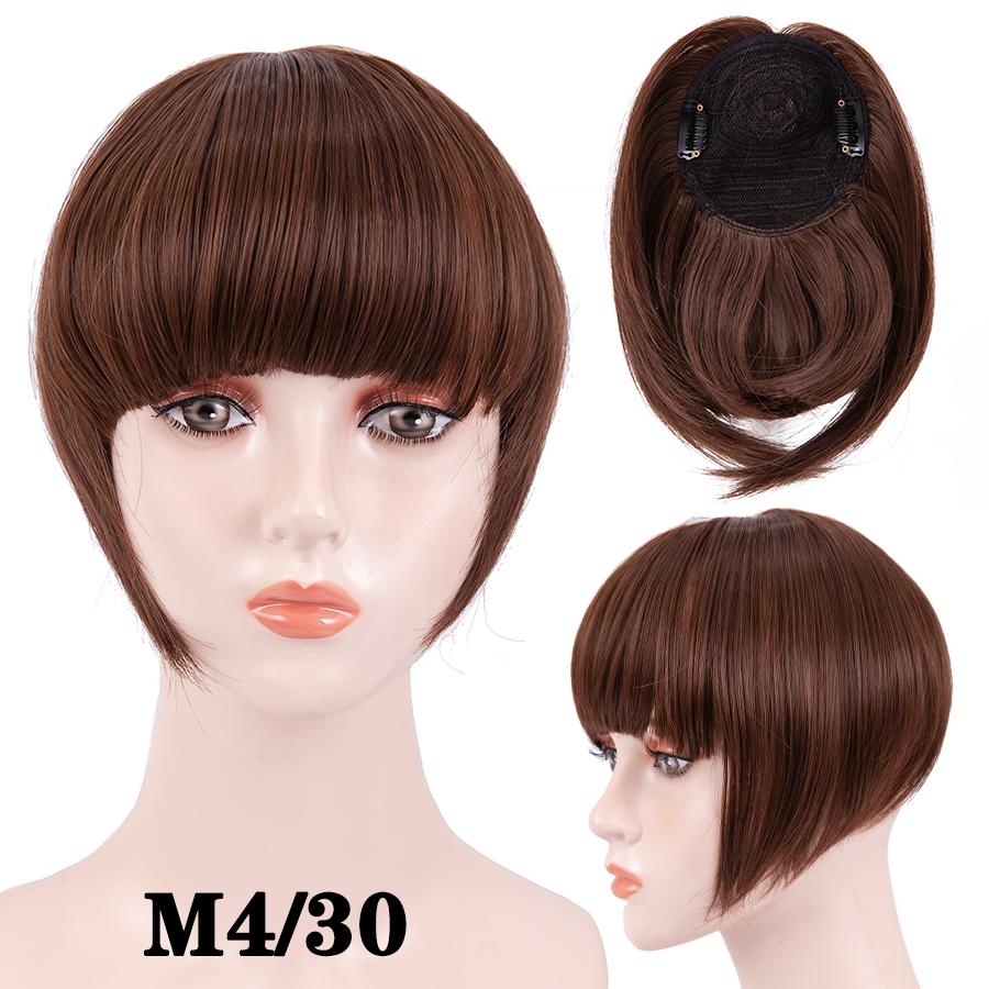 Fringe Bangs Synthetic Hair Extensions Clip In Bangs 6 Inch Short Straight Hairpiece Front Neat Bang Two Side Blonde