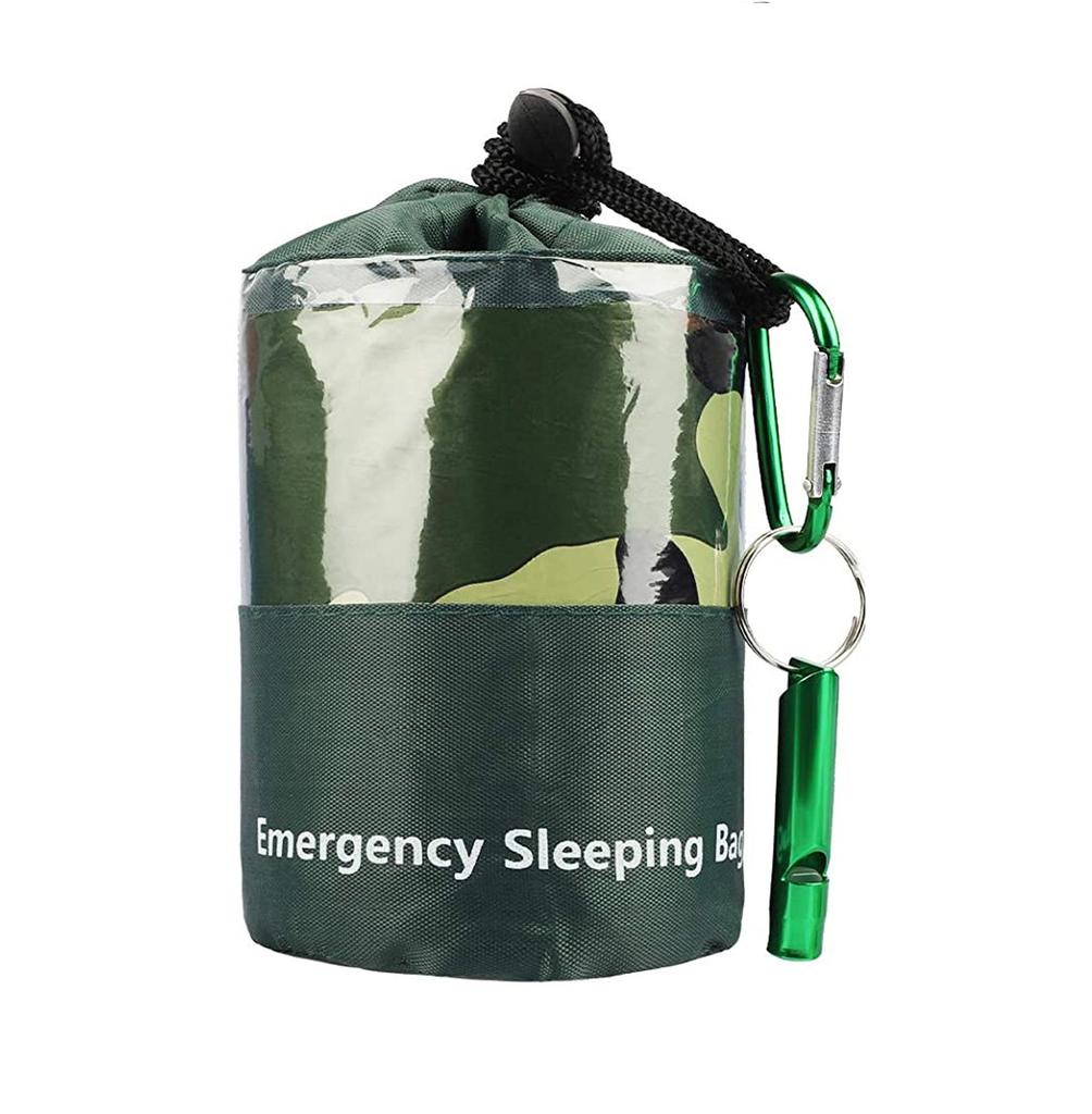 Emergency Sleeping Bag Waterproof Lightweight Thermal Bivy Bag Survival Blanket Portable Nylon Bag for Camping Hiking Outdoor