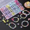 24 Frame Acrylic Bead Set Children's Beaded Diy Bracelet Mobile Phone Chain Jelly Color Mixed Beads