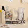 Desktop Bookshelf Multifunctional Dust Proof Space Saving Plastic with Drawer Desktop Book