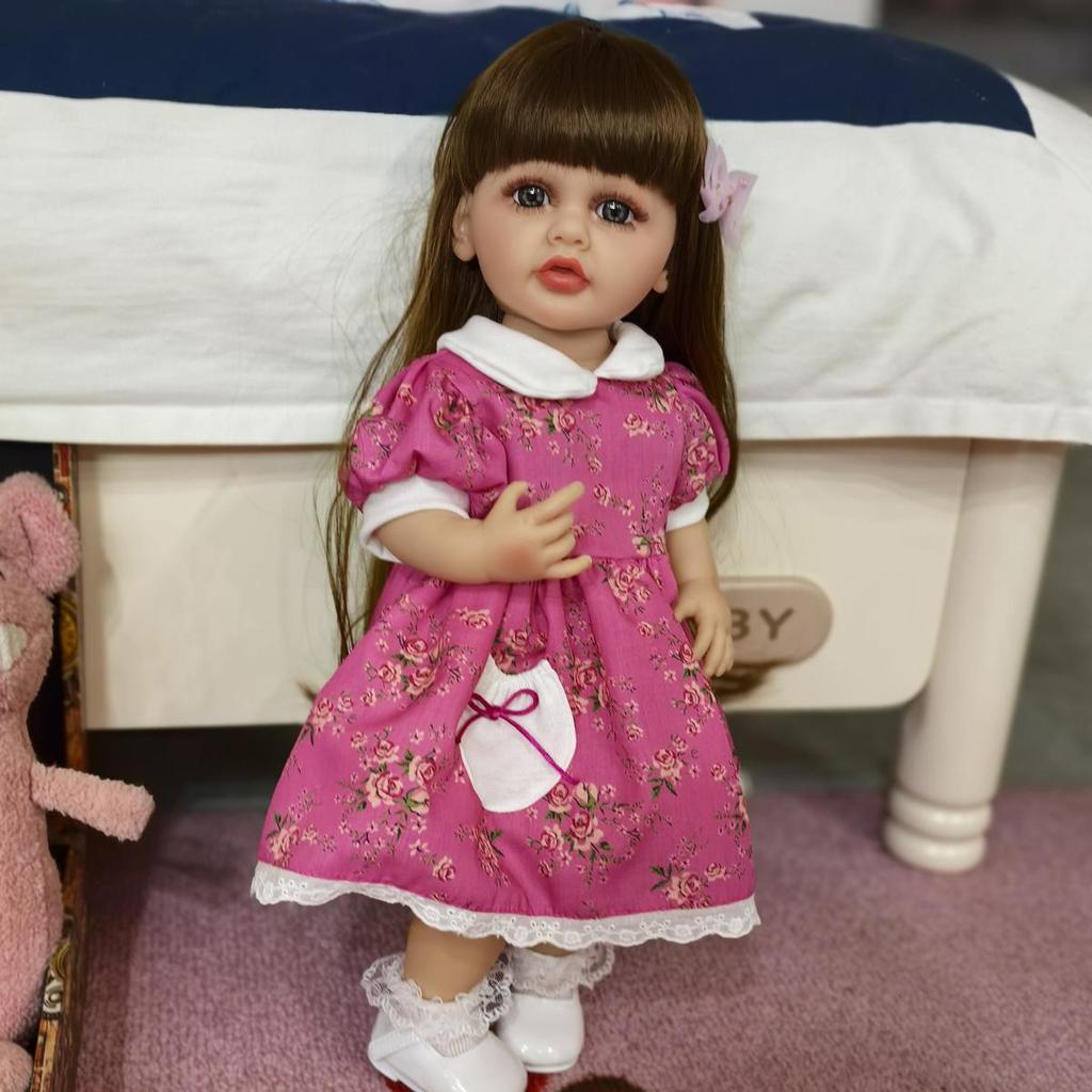 Realistic Reborn Baby Dolls Girl 55 Cm Full Silicone Vinyl Lifelike Princess Baby Newborn Doll DIY Kids Playmates Toy Birthday Christmas Gift