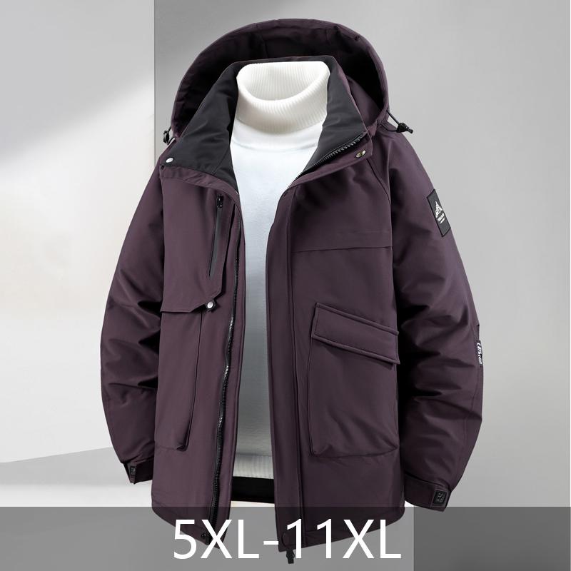 Plus Size 5XL-11XL Fashion Men's Parkas Winter Coat Hooded Waterproof Casual Loose Thick Warm Oversize Outerwears Men Jackets