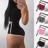 Lady Sport Shorts Elastic Waist Yoga Mini Shorts Solid Color Super Short Pants Lightweight Beach Pants Athletic Shorts