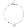 [R3007] - Silver Bracelet 'Meghan' Silver Rose Quartz (rhodium) - 8 Mm