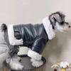 Comfortable Pet Autumn Warm Jacket Warm Dog PU Cotton Jacket Puppy Cool PU Coat for Cats