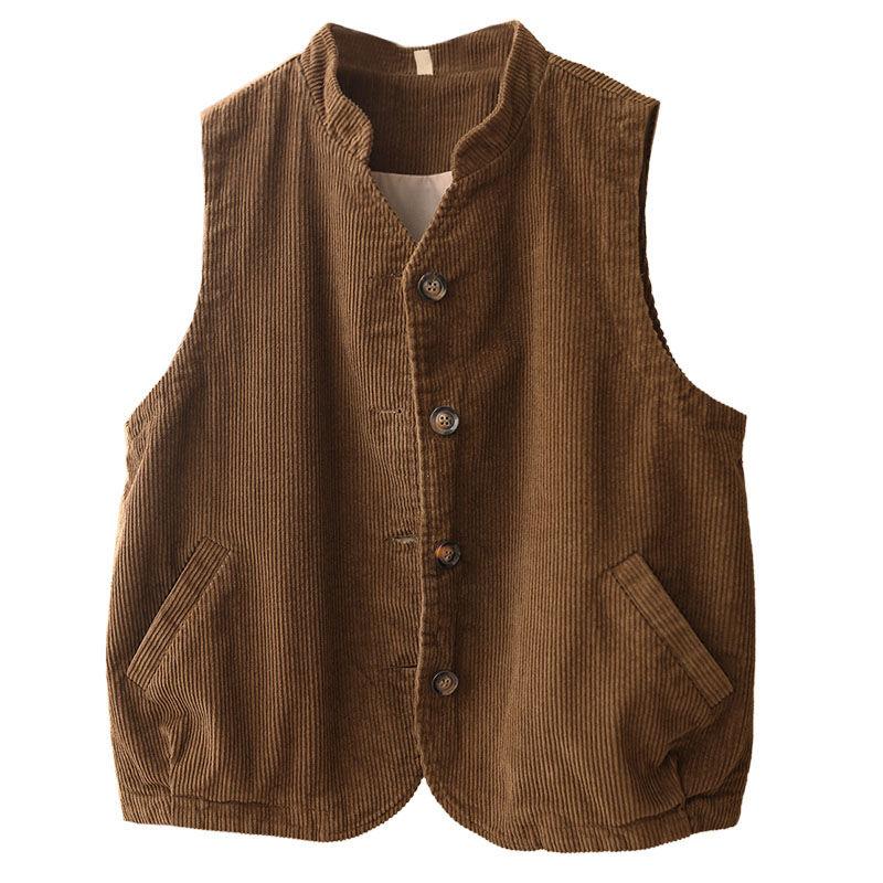 Vest for Women Cotton Sleeveless Tops Solid Colors Vest Oversize Prints Casual Buttons Vest