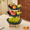 3 Layer Fruit Tray with Wooden Rack, Living Room Snack Plates, Creative Multi-Layer Fruit Basket, Candy Tray, Home Supplies