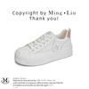 Leather Little White Shoes Women's 2025 Spring and Summer New Versatile Board Shoes Women's Casual Biscuit Shoes Heightened Platform Casual Women's