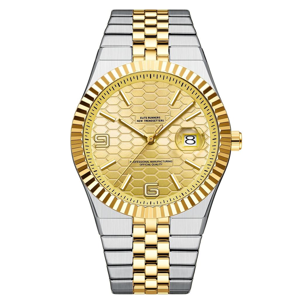 Men Watches Gorgeous Classic Clock Stainless Steel Diving Series Waterdrop Calendar Quartz Watch