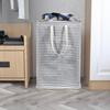 72L Laundry Basket Stripe Design Wear-resistant Simple Convenient Folding Hamper for Clothes