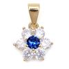 [Q9430] - Gold Plated Pendant 'Crystal Flower' Blue White Gold - 10 Mm