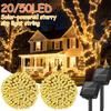 Solar String Lights Outdoor Waterproof,  LED Solar Christmas Lights with 8 Lighting Modes, Solar Powered Tree Light for Outside Patio Yard Garden