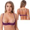 Sexy Women 1/2 Cup Push Up Underwire Lace Bra Underwear Adjustable Fabric Brassiere Lingerie
