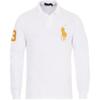 Polo Solid Logo Embroidered Long Sleeve Polo Shirt Men Tops White 710766856-003