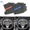 Black Suede Leather Hand Sewing Steering Wheel Cover Trim With Strips For BMW M Sport E90 320i 325i 330i 335i E87 120i 130i