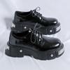 Spring Punk Style Men Thick Soled Oxford Shoes Casual Handmade Breathable Mens Driving Shoes Comfort Man Lace Up Platform Shoes