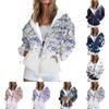 Women's Casual Halloween Print Long Sleeve Sweatshirt Pocket Jacket Zipper Hoodie Coat