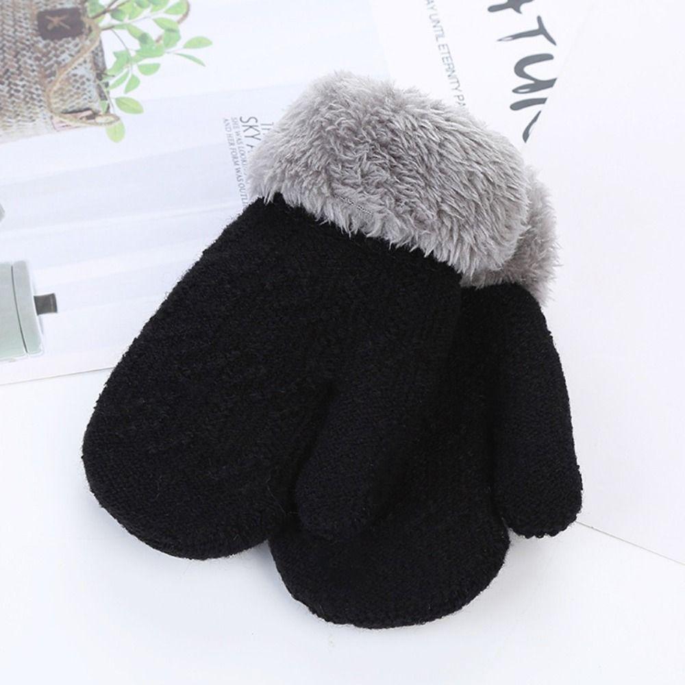 Thick Kids Gloves Plus Velvet Baby Gloves Keep Finger Warm Warm Mittens  Baby Kids