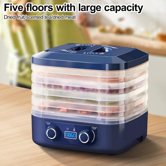 Temperature Control Food Dehydrator Machine with Adjustable Timer BPA-Free Large Capacity 5 Layers US Plug Food Fruit Dehydrator