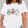 Cute Little Penguin Printed T-shirt Women's Fashion Graphic T-shirt Women's T-shirt Short Sleeved Round Neck Women's Y2K Top