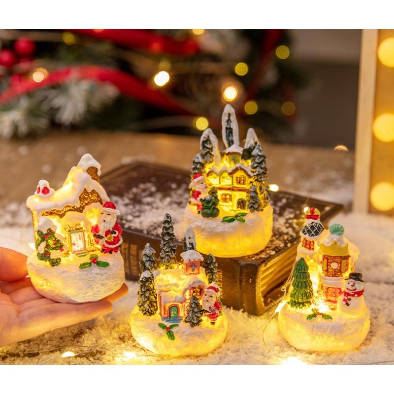 Santa Claus Snowman Miniature Landscape Ornament